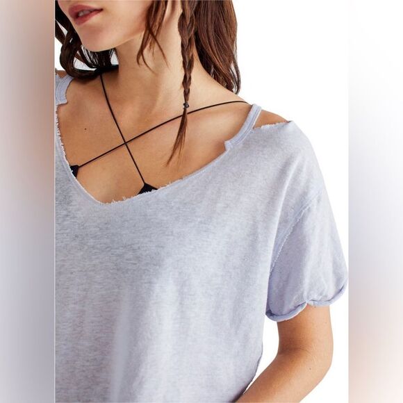 FREE People Over U Tee In Blue Moon - Picture 2 of 5